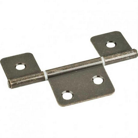 Hardware Resources 20251AB 3-1/2" Three Leaf Fixed Pin Swaged Non-Mortise Hinge Brushed Antique Brass