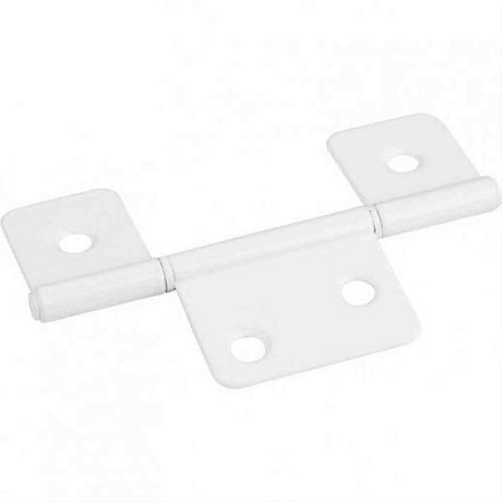 Hardware Resources 20251BWH 3-1/2" Three Leaf Fixed Pin Swaged Non-Mortise Hinge Bright White