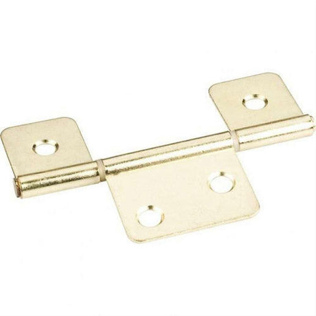 Hardware Resources 20251PB 3-1/2" Three Leaf Fixed Pin Swaged Non-Mortise Hinge Polished Brass