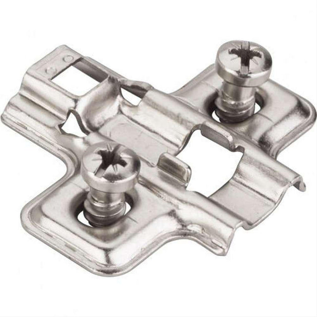 Hardware Resources 600.3118.05 0 mm Non-Cam Steel Mounting Plate with Short Euro Screws Polished Nickel