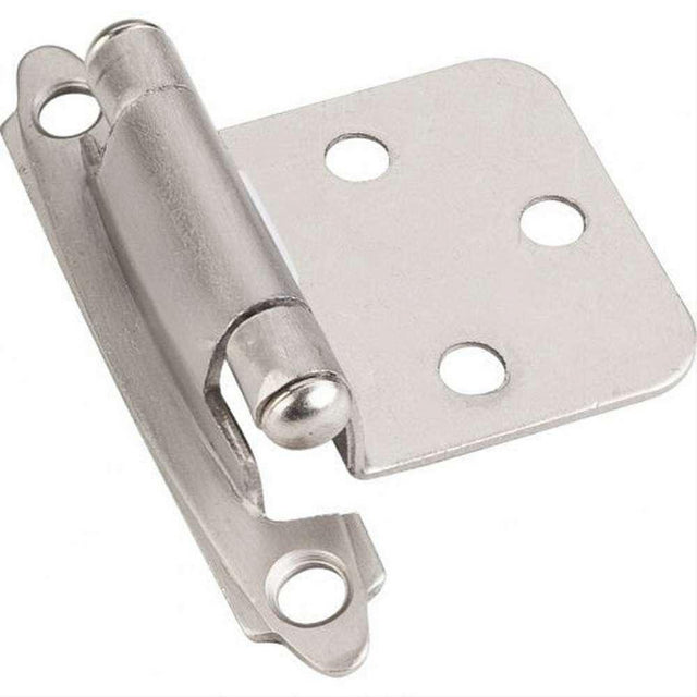 Hardware Resources H5011SN Flush Hinge, Face Frame Self Closing Hinge Satin Nickel