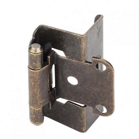Hardware Resources H6541AB 1/2" Overlay, 3/4" Frame Full Wrap Self Closing Hinge Without Screws Brushed Antique Brass