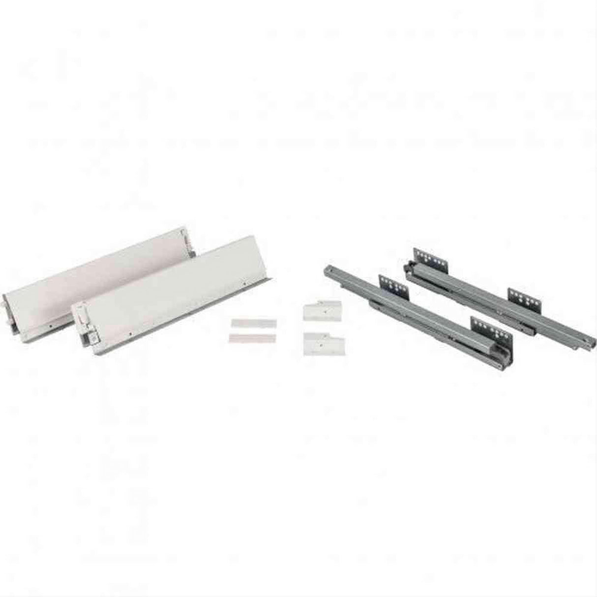 Hardware Resources MDB-086-550 86 mm Height x 550 mm Length Heavy Duty White Soft-Close Metal Drawer Box System With 10 mm Dowels