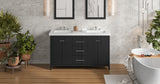 Jeffrey Alexander Katara 61" Black Double Sink Bathroom Vanity with White Resin Top - 8 in. Widespread Faucet Top product image 5
