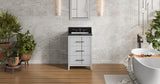 Jeffrey Alexander Katara 24" Grey Single Sink Bathroom Vanity with Black Granite Top - 8 in. Widespread Faucet Top product image 6