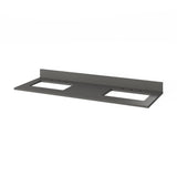 Jeffrey Alexander Dashwood 60" Dark Walnut Double Sink Bathroom Vanity with Grey Quartz Top - 8 in. Widespread Faucet Top product image 4