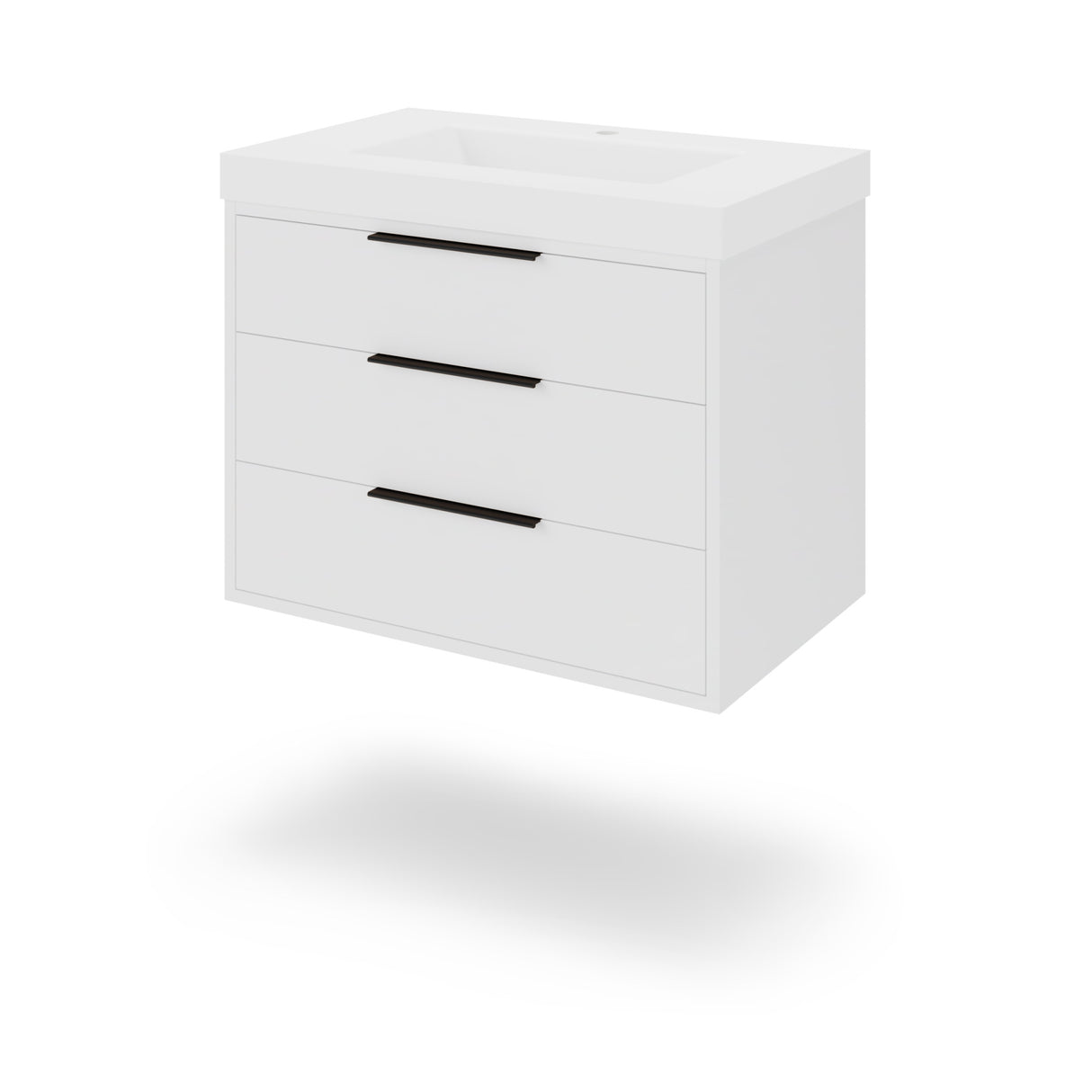 Jeffrey Alexander Gardner 31" White Single Sink Bathroom Vanity with White Resin Top - Single-Hole Faucet Top - VKGAR30WHRE