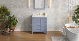 Jeffrey Alexander Katara 30" Blue Steel Single Sink Bathroom Vanity with Calacatta Vienna Quartz Top - 8 in. Widespread Faucet Top product image 7