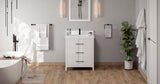 Jeffrey Alexander Katara 30" White Single Sink Bathroom Vanity with White Quartz Top - 8 in. Widespread Faucet Top - VKITKAT30WHWQR1 product image 6
