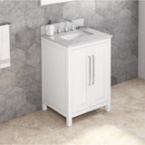 Jeffrey Alexander Cade 24" White Single Sink Bathroom Vanity with White Carrara Marble Top - 8 in. Widespread Faucet Top product image 2