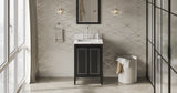 Jeffrey Alexander Percival 24" Black Single Sink Bathroom Vanity with Calacatta Vienna Quartz Top - 8 in. Widespread Faucet Top product image 7