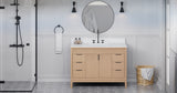 Jeffrey Alexander Theodora 48" Natural Oak Single Sink Bathroom Vanity with White Quartz Top - 8 in. Widespread Faucet Top product image 6