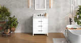 Jeffrey Alexander Katara 30" White Single Sink Bathroom Vanity with Calacatta Vienna Quartz Top - 8 in. Widespread Faucet Top product image 7