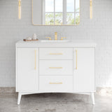 Jeffrey Alexander Dashwood White Single Sink Bathroom Vanity with White Resin Top - 8 in. Widespread Faucet Top - VKITDAS48WHRER