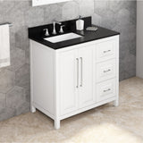 Jeffrey Alexander Cade 36" White Single Sink Bathroom Vanity with Black Granite Top - 8 in. Widespread Faucet Top product image 2