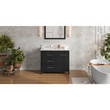 Jeffrey Alexander Katara 42" Black Single Sink Bathroom Vanity with Calacatta Vienna Quartz Top - 8 in. Widespread Faucet Top
