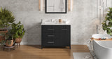 Jeffrey Alexander Katara 42" Black Single Sink Bathroom Vanity with Calacatta Vienna Quartz Top - 8 in. Widespread Faucet Top product image 7