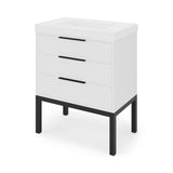 Jeffrey Alexander Gardner 31" White Single Sink Bathroom Vanity with White Resin Top - Single-Hole Faucet Top - VKGAR30WHSQRE
