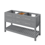 Jeffrey Alexander Wavecrest 60" Grey Double Sink Bathroom Vanity with Black Granite Top - 8 in. Widespread Faucet Top product image 3