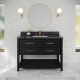 Jeffrey Alexander Kipling 49" Black Single Sink Bathroom Vanity with Grey Marble Top - Single-Hole Faucet Top