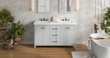 Jeffrey Alexander Katara 61" Grey Double Sink Bathroom Vanity with White Resin Top - 8 in. Widespread Faucet Top product image 5