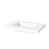 Jeffrey Alexander Percival 30" Dark Walnut Single Sink Bathroom Vanity with White Resin Top - 8 in. Widespread Faucet Top product image 4