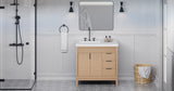 Jeffrey Alexander Theodora 36" Natural Oak Single Sink Bathroom Vanity with White Resin Top - 8 in. Widespread Faucet Top product image 5