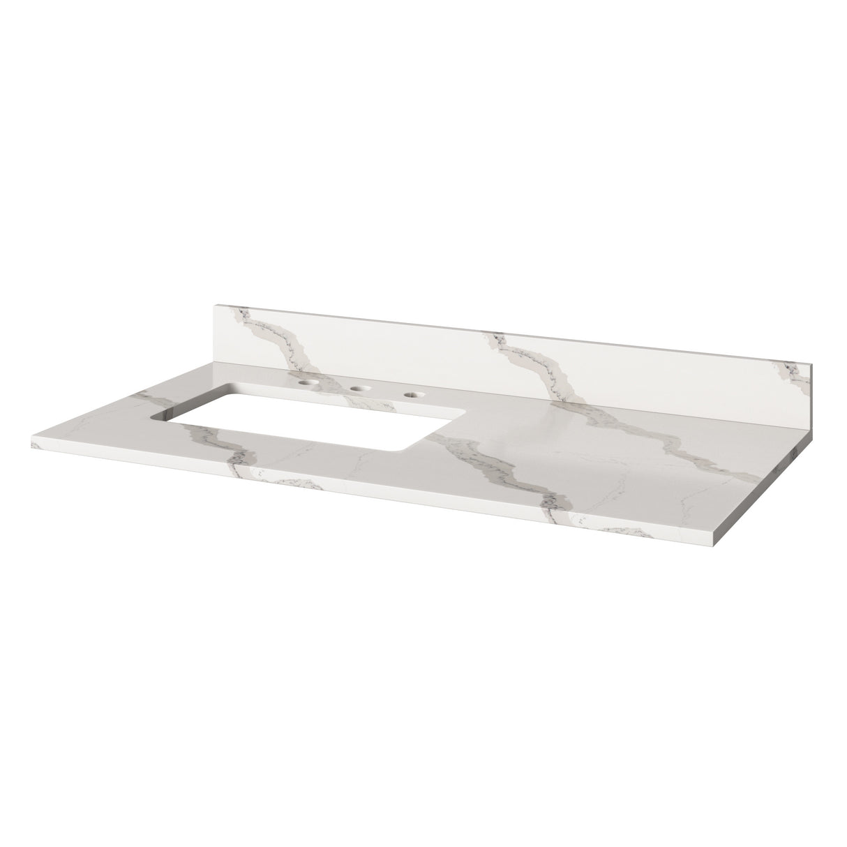 Jeffrey Alexander Katara 42" Black Single Sink Bathroom Vanity with Calacatta Vienna Quartz Top - 8 in. Widespread Faucet Top product image 5