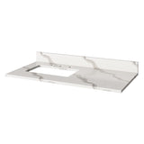 Jeffrey Alexander Katara 42" Grey Single Sink Bathroom Vanity with Calacatta Vienna Quartz Top - 8 in. Widespread Faucet Top product image 5
