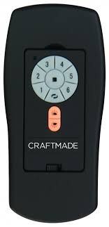 Craftmade IDC2-REMOTE 6-Speed control Up-light Down-light and Reverse functions with ICS-CLAMSHELL in Flat Black