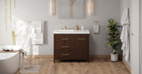 Jeffrey Alexander Katara 42" Dark Walnut Single Sink Bathroom Vanity with White Resin Top - 8 in. Widespread Faucet Top product image 5