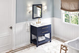 Jeffrey Alexander Wavecrest 36" Hale Blue Single Sink Bathroom Vanity with Calacatta Vienna Quartz Top - 8 in. Widespread Faucet Top product image 7