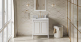 Jeffrey Alexander Percival 30" White Single Sink Bathroom Vanity with White Carrara Marble Top - 8 in. Widespread Faucet Top product image 7