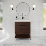 Jeffrey Alexander Gardner 31" Dark Walnut Single Sink Bathroom Vanity with White Resin Top - Single-Hole Faucet Top - VKGAR30DWWDDWRE product image 2