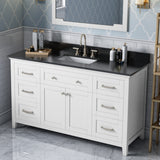 Jeffrey Alexander Chatham 60" White Double Sink Bathroom Vanity with Black Granite Top - 8 in. Widespread Faucet Top - VKITCHA60SWHBGR product image 2