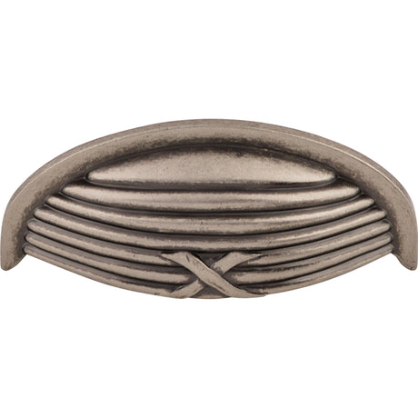Top Knobs M938 Ribbon & Reed 3" Center to Center Cup/Bin Pull Pewter Antique