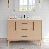 Jeffrey Alexander Dashwood Natural Oak Single Sink Bathroom Vanity with Calacatta Vienna Quartz Top - 8 in. Widespread Faucet Top - VKITDAS48NOCQR product image 2