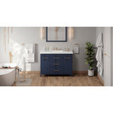Jeffrey Alexander Katara 49" Hale Blue Single Sink Bathroom Vanity with White Resin Top - 8 in. Widespread Faucet Top