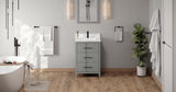 Jeffrey Alexander Katara 24" Grey Single Sink Bathroom Vanity with White Quartz Top - 8 in. Widespread Faucet Top - VKITKAT24GRWQR1 product image 6