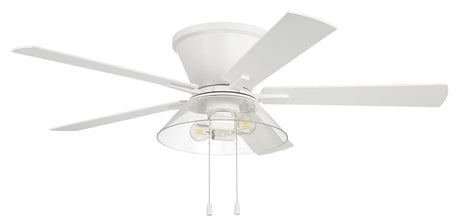 Craftmade IST52W5 52" Insight White Finish White/Washed Oak Blades Integrated Ceiling Fan Light Kit Included in White
