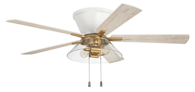 Craftmade IST52WSB5 white / satin brass ceiling fan blades included