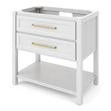Jeffrey Alexander Kipling 37" White Single Sink Bathroom Vanity with Blue Limestone Top - Single-Hole Faucet Top product image 2