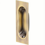 Ives 22B5 22B Low Profile Wrought Brass Oblong Flush Pull 3-1/8" x 1-5/16" x 7/16" Antique Brass