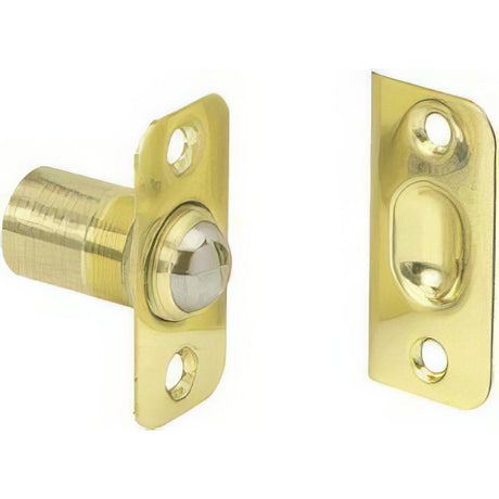 Ives 349B3 349B Wrought Brass Adjustable Barrel Ball Catch 1" x 2-1/8" x 1-3/8" Body 1-3/8" x 2-1/8" Strike Polished Brass
