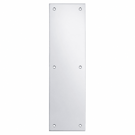 Ives 820026416 8200B 4" x 16" Brass Push Plate with Mounting Screws Polished Chrome