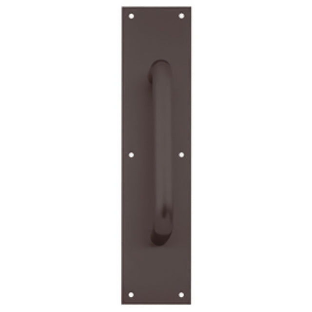 Ives 8302810B416 83028-416-8 4" x 16" Brass Pull Plate with 3/4" Round Handle on 8" Center Oil Rubbed Bronze