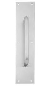 Ives 8302832D315 83028 3-1/2" x 15" Stainless Steel Pull Plate with 3/4" Round Handle on 8" Center Satin Stainless Steel