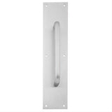 Ives 8302832D416 83028-416-8 4" x 16" Brass Pull Plate with 3/4" Round Handle on 8" Center Satin Stainless Steel