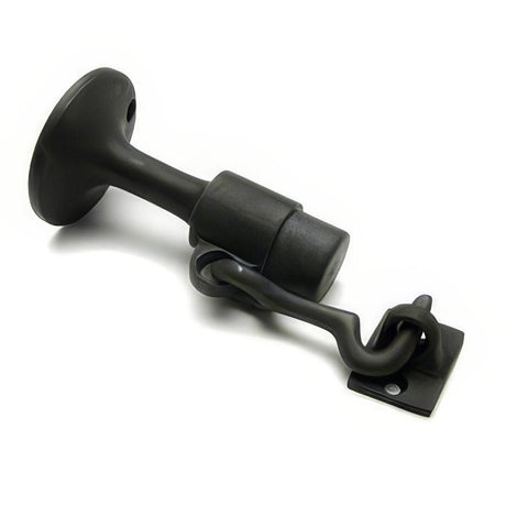 Ives WS44510B WS445 Cast Brass or Aluminum Wall Door Stop with Manual Hold-Open Hook 5 3/4" Engaged Projection Oil Rubbed Bronze