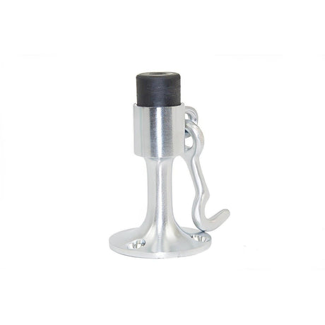 Ives WS44926D WS449 Cast Brass or Aluminum Wall Door stop with Manual Hold-Open Hook 5-3/4" Projection Using Wood Screws Satin Chrome